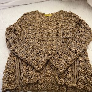 NWOT Jack Rogers gold / bronze metallic shrug / sweater size says M seems S